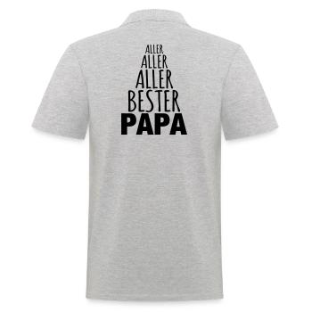 Bester Papa lustig Geschenkidee Vater Geburtstag - Männer Poloshirt - Grau meliert - Hinten - Kai (181cm)