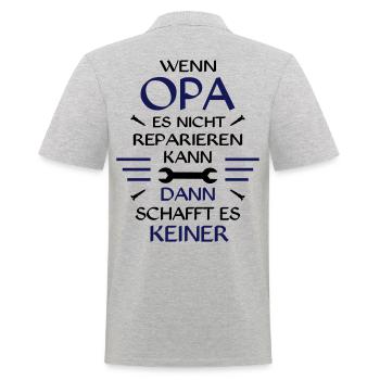 Opa reparieren Bastler Heimwerker Geschenkidee Fun - Männer Poloshirt - Grau meliert - Hinten - Kai (181cm)