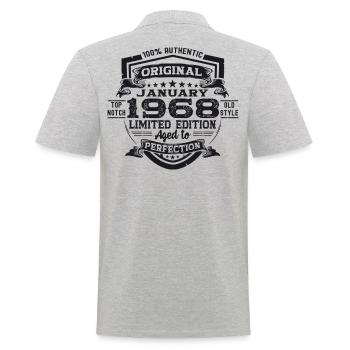 Né en 1968 Janvier 55e anniversaire Homme cadeau - Polo Homme - gris chiné - Dos - Kai (181cm)
