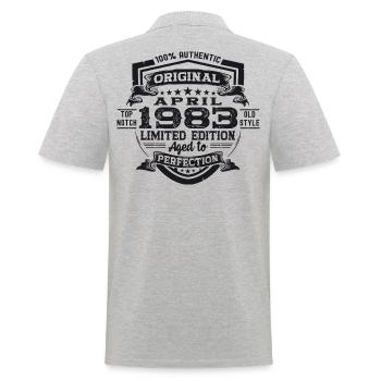 40e anniversaire homme avril né 1983 original - Polo Homme - gris chiné - Dos - Kai (181cm)