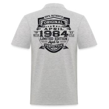 39e anniversaire homme April Né 1984 Original - Polo Homme - gris chiné - Dos - Kai (181cm)