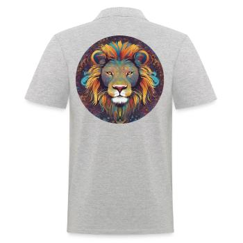 Lion King - Männer Poloshirt - Grau meliert - Hinten - Kai (181cm)