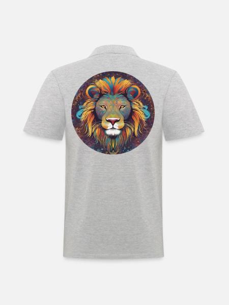 Lion King - Männer Poloshirt - Grau meliert