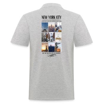 New York City Skyline NYC Manhattan - Männer Poloshirt - Grau meliert - Hinten - Kai (181cm)