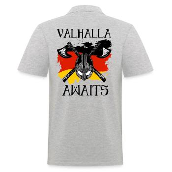 Valhalla vous attend - Polo Homme - gris chiné - Dos - Kai (181cm)