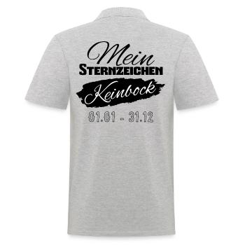 witziger Spruch |mein Sternzeichen Keinbock - Männer Poloshirt - Grau meliert - Hinten - Kai (181cm)