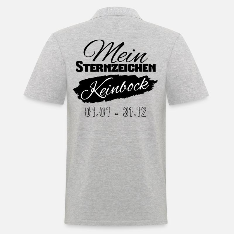 witziger Spruch |mein Sternzeichen Keinbock - Männer Poloshirt - Grau meliert