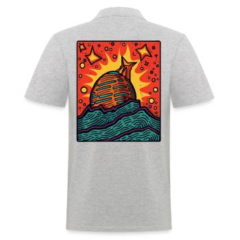 An unknown object in the sky - Men's Polo Shirt - heather grey - Back - Kai (181cm)