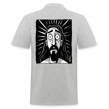 Dessin animé Jésus Homme - Polo Homme - gris chiné - Dos - Kai (181cm)
