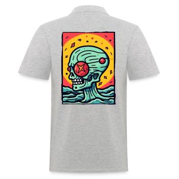 Crâne coloré abstrait super cool - Polo Homme - gris chiné - Dos - Kai (181cm)