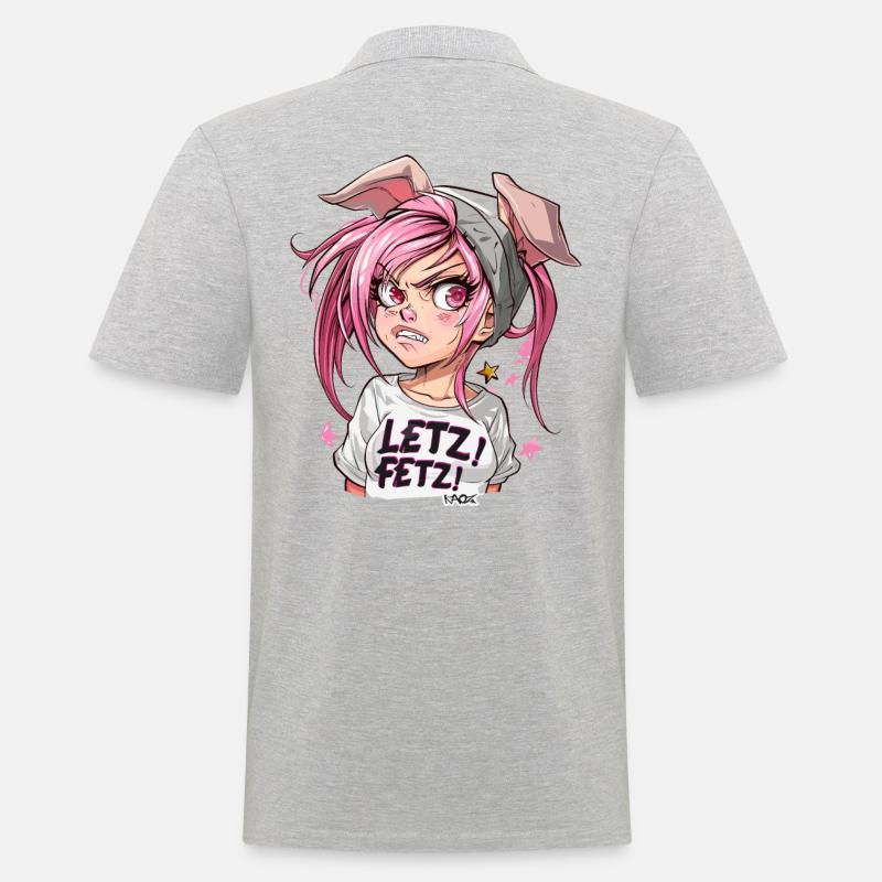 Selbstbewußt und stark, cooles Schweine-Mädchen - Männer Poloshirt - Grau meliert