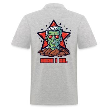 Here I go, here I come - Men's Polo Shirt - heather grey - Back - Kai (181cm)