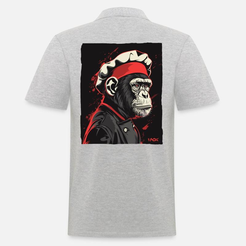 Monkey Chef et Monkey Chef - Polo Homme - gris chiné