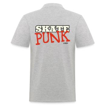 Skate Punk - Men's Polo Shirt - heather grey - Back - Kai (181cm)