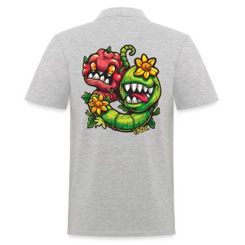 Fleurs de monstre drôle - Polo Homme - gris chiné - Dos - Kai (181cm)