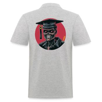 Diplômé du squelette cyborg - Polo Homme - gris chiné - Dos - Kai (181cm)