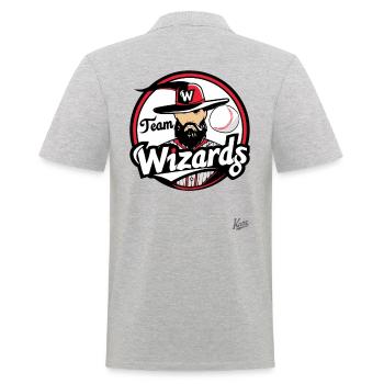 Team Magician - Men's Polo Shirt - heather grey - Back - Kai (181cm)