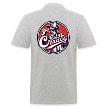 Team Crazy: The Crazy Ones - Men's Polo Shirt - heather grey - Back - Kai (181cm)