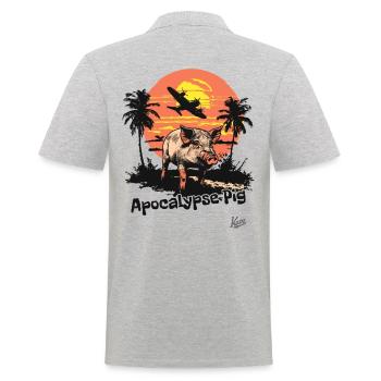 Cochon de l’Apocalypse au Vietnam Avion avec des palmiers - Polo Homme - gris chiné - Dos - Kai (181cm)