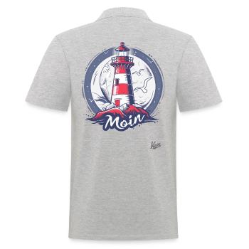 Phare dans le nord de l’Allemagne : Moin ! - Polo Homme - gris chiné - Dos - Kai (181cm)
