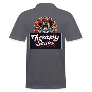 Schrei-Therapie: Sitzung läuft - Männer Poloshirt - Anthrazit - Hinten - Nico (186cm)