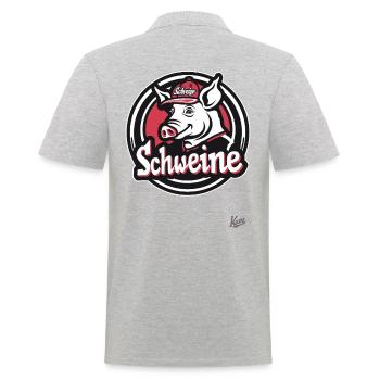 Casquette vraiment cool : Cochon dans l’équipe de cochons - Polo Homme - gris chiné - Dos - Kai (181cm)