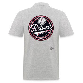 Retired pensioners - Men's Polo Shirt - heather grey - Back - Kai (181cm)