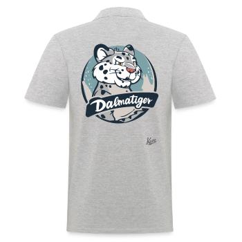 The Dalmatian: The Dalmatian Tiger - Men's Polo Shirt - heather grey - Back - Kai (181cm)