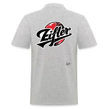 Kein Zweifel, aus der Eifel kommt der Eifler! - Männer Poloshirt - Grau meliert - Hinten - Kai (181cm)