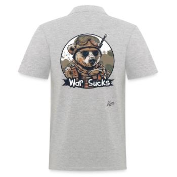 Cool soldier bear the bear-soldier : la guerre est stupide - Polo Homme - gris chiné - Dos - Kai (181cm)