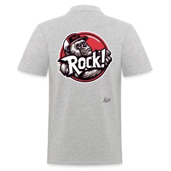 Rockmusik Rocker Gorilla rockt - Männer Poloshirt - Grau meliert - Hinten - Kai (181cm)