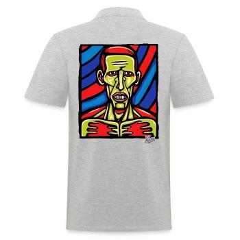 Abstract Art of a Zombie - Men's Polo Shirt - heather grey - Back - Kai (181cm)