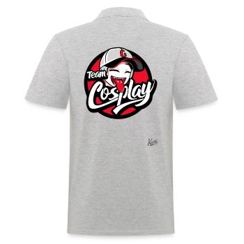 Jolie fille en casquette de baseball : Cosplay d’équipe - Polo Homme - gris chiné - Dos - Kai (181cm)