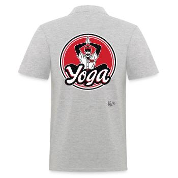 Retro Vintage Baseball Yogi Yoga - Männer Poloshirt - Grau meliert - Hinten - Kai (181cm)