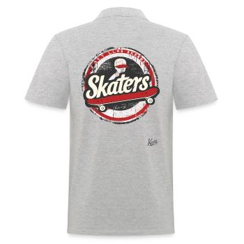Vintage Skateboard für Skateboarder und Skater - Männer Poloshirt - Grau meliert - Hinten - Kai (181cm)
