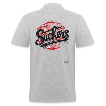 Vintage Sign for Losers and Suckers - Men's Polo Shirt - heather grey - Back - Kai (181cm)