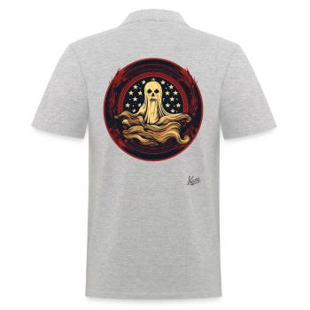 Fantôme patriotique - Polo Homme - gris chiné - Dos - Kai (181cm)