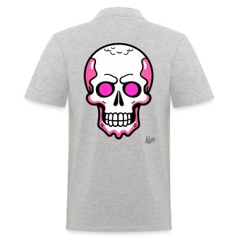 Tout simplement un crâne de crâne de dessin animé cool - Polo Homme - gris chiné - Dos - Kai (181cm)