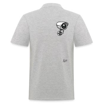 Cartoon of a small security camera - Men's Polo Shirt - heather grey - Back - Kai (181cm)