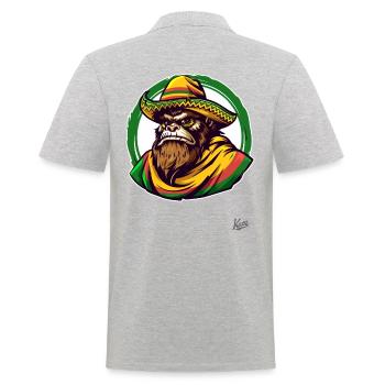 Sasquatch Bigfoot mexicain avec sombrero - Polo Homme - gris chiné - Dos - Kai (181cm)