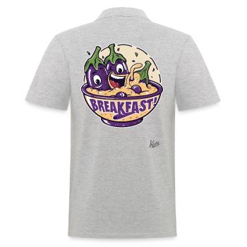 petit-déjeuner frais et aubergines joyeuses - Polo Homme - gris chiné - Dos - Kai (181cm)