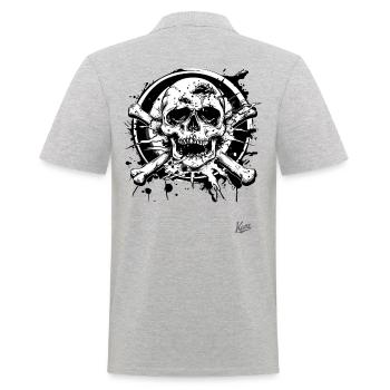 Trash Core: Skulls and Bones - Men's Polo Shirt - heather grey - Back - Kai (181cm)