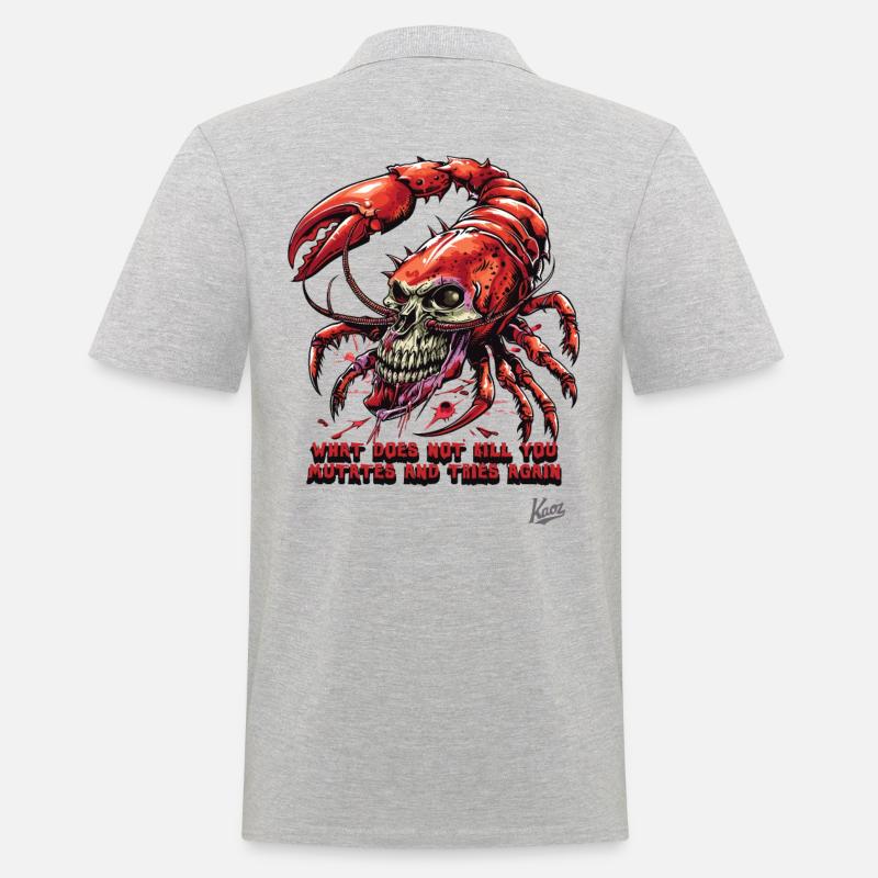 Muta e riprova: Aragosta Teschio - Polo da uomo - grigio melange