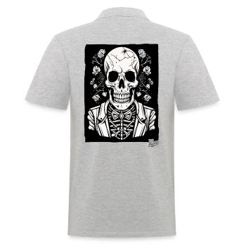 Happy Skeleton Skull Skull - Men's Polo Shirt - heather grey - Back - Kai (181cm)