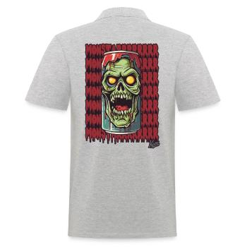 Monster Zombie Getränke Dose - Männer Poloshirt - Grau meliert - Hinten - Kai (181cm)