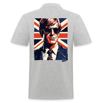 British Flag Type Chad Geezer Great Britain - Men's Polo Shirt - heather grey - Back - Kai (181cm)