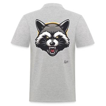 Randy Rocket : Le raton laveur effronté - Polo Homme - gris chiné - Dos - Kai (181cm)