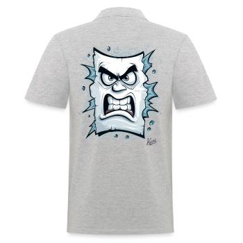 Angry face made of paper - Men's Polo Shirt - heather grey - Back - Kai (181cm)