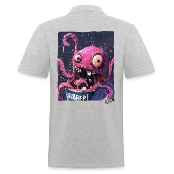 Un seau plein de couleurs acidulées : Kraken Slurp - Polo Homme - gris chiné - Dos - Kai (181cm)