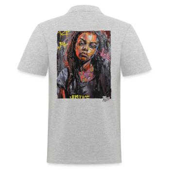 Héritage africain : les filles ont besoin de justice - Polo Homme - gris chiné - Dos - Kai (181cm)
